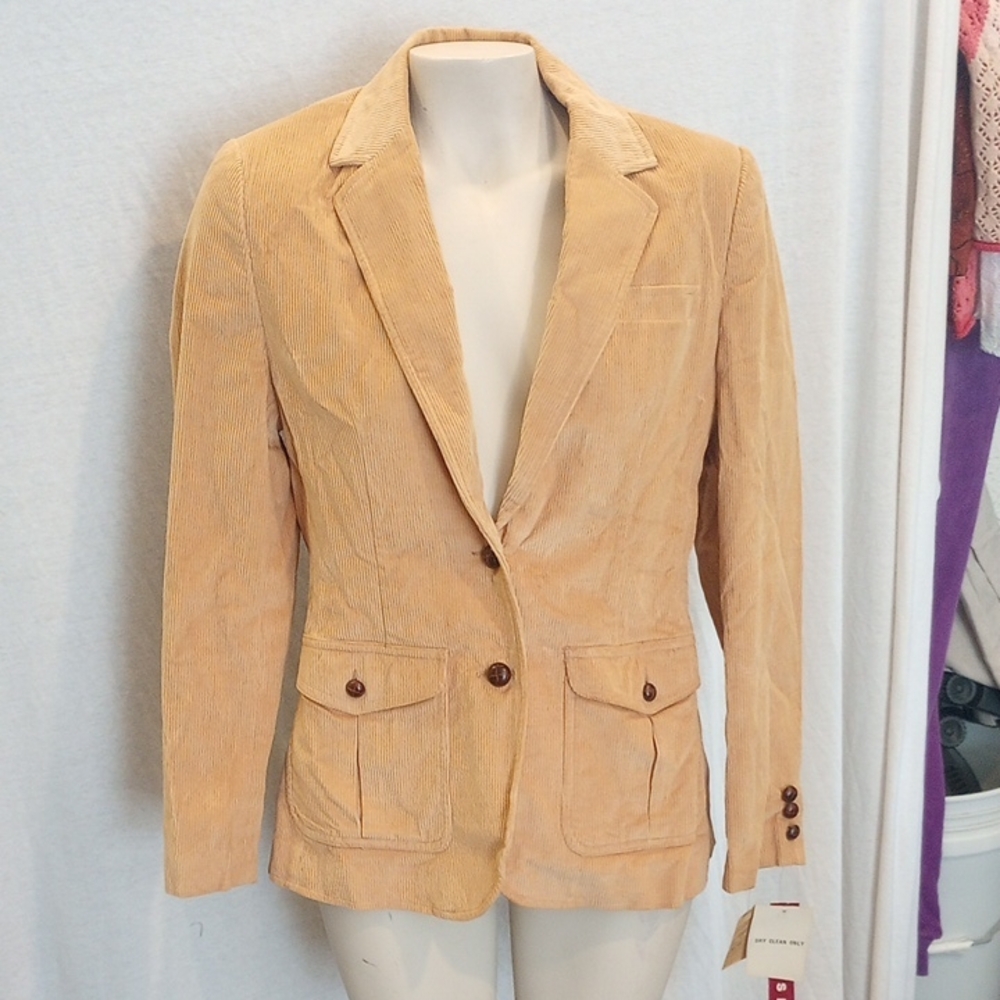Charisma Light Tan Corduroy Blazer, NWT Size 10